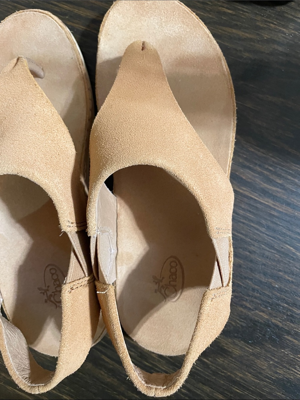 Chaco Women's Tan Suede Toe-Post Sandals - Picture 3 of 4